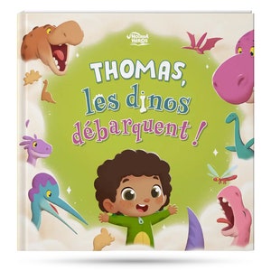 Livre personnalisé pour enfants - Les dinos débarquent - Hourra Héros - Idéal pour les petits qui adorent les dinosaures !