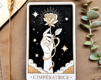 Wooden Tarot Card “The Empress” – Hand-Painted Esoteric Wall Art • Mystical Tarot Decor • Handmade Christmas Gift