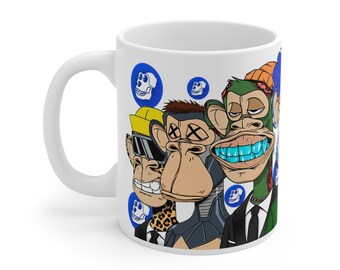 Taza Bored Ape Yacht Club NFT, Cripto, regalos NFT, NFT Monkey Mask Taza de café, Crypto Mug