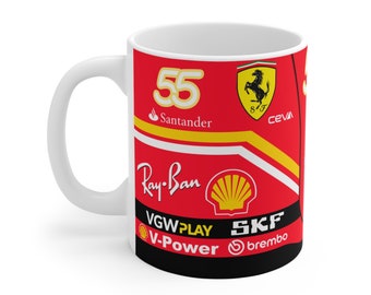 Ferrari mok, Carlos Sainz mok, Formule 1 mok, Formule 1 mok, F1 Fan mok cadeau, Carlos Sainz fan cadeau