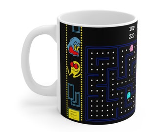 Taza Pacman, Pacman Coffee Mug, Pacman Team Mug, taza retro pacman, taza gamer, regalo retro de los años 80