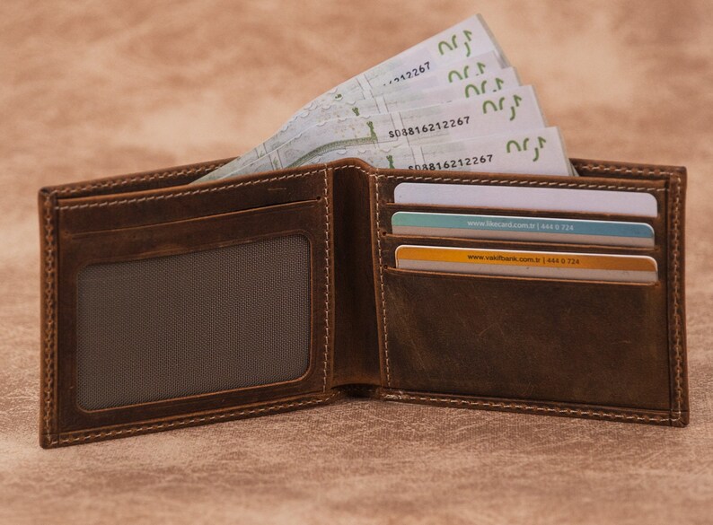Personalized Leather Wallet, Genuine Leather Wallet, Custom Engraved Wallet, Father's Day Gift, Bifold Leather Wallet, Gift For Boyfriend image 7