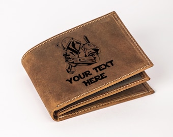 Star Wars Trifold Leather Wallet, Custom Star Wars Wallet, Personalized Men's Wallet, Genuine Leather, Custom Engraved Wallet, Gift For Him