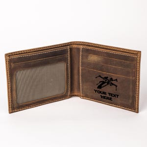 Cartera de cuero personalizada de Star Wars, Cartera de cuero personalizada, Cuero genuino, Cartera grabada personalizada, Cartera de cuero personalizada de Star Wars