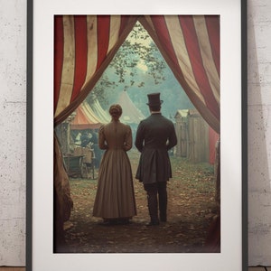 Victorian Circus Art Print | Vintage Carnival Illustration | PRINTABLE wall art | Nostalgic Big Top Artwork | Historical Fair Decor