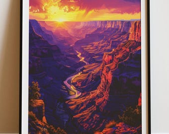 Grand Canyon Sunset Print – Southwest Landscape Wall Art (Digital Download)