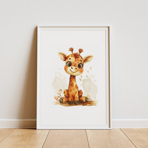 Cute little giraffe wall decor | PRINTABLE Nursery wall art | Children art | Digital art print | Nursery Art | Versatile Decor | KromaPrints