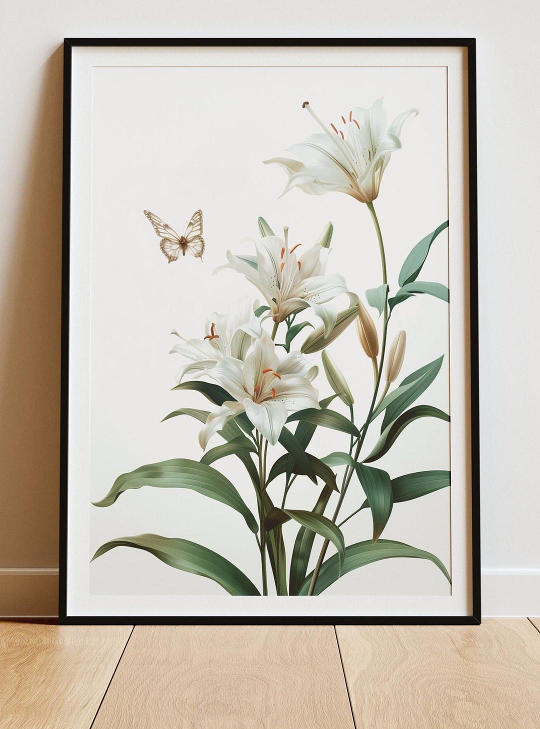 White Lily Botanical Print – Elegant Floral Wall Art (digital Download ...