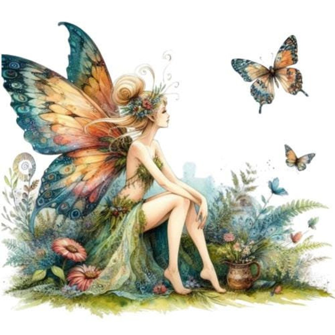 Watercolor Forest Fairy Clipart, 41 SVG, Clipart Bundle, High Quality