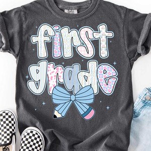 Preppy Back To School Png Sublimation Design, First Grade Png, Back To School Png, First Day Of School Png, School Grade Png, Teacher Png