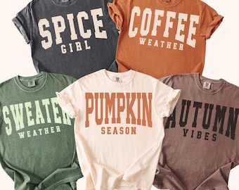 Fall PNG Bundle, Retro Distressed Varsity Fall Shirt Designs, Pumpkin Season, Coffee Weather, Cozy Season, Sweater Weather Png Sublimation