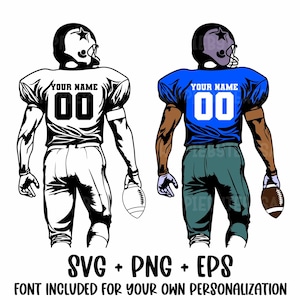 Customizable Football Player SVG, Layered Custom Football SVG, Personalized Football Player SVG, Personalized Name Football Clipart, Png