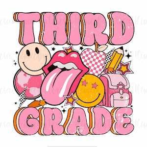 Retro Back To School Png Sublimation Design, Third Grade Png, Back To School Png, First Day Of School Png, School Grade Png, Teacher Png