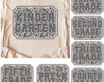 Camo Back to School Bundle Png, Preppy Back To School Png, First Day of School Png, Boy Back to School Sublimation Design Back to School Png