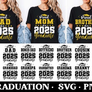 Proud 2025 Graduate SVG Bundle, Graduate Svg, Proud Senior Svg, Senior Family Svg, Graduation 2025 Svg, Class of 2025 Svg, Graduation Family