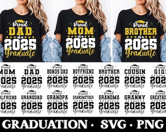 Stolzes 2025 Graduate SVG Bundle, graduate svg, stolzer Senior svg, Senior Familien svg, Staffelung 2025 svg, Klasse von 2025 svg, Abschlussfamilie