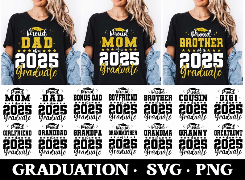 Stolzes 2025 Graduate SVG Bundle, graduate svg, stolzer Senior svg, Senior Familien svg, Staffelung 2025 svg, Klasse von 2025 svg, Abschlussfamilie Bild 1