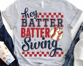 Retro Baseball Batter Batter Swing PNG, Checkered Baseball Coquette Png,Game Day Baseball Coquette Png, Baseball Mama Png,Baseball Shirt Png