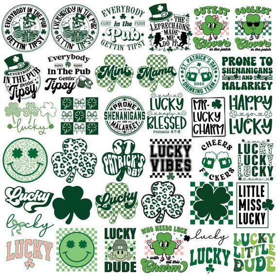 30+ St Patricks Day svg bundle, St Patricks svg, Happy Go Lucky Svg, Lucky Svg, Shamrock Svg, Lucky Shirt Svg, Clover Svg, Irish Svg, Png