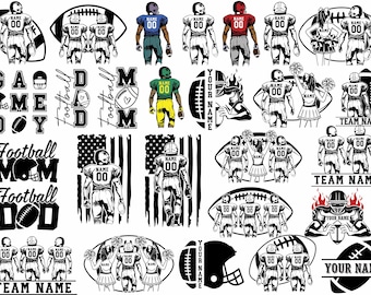 Football Players SVG Bundle, Football Players Customizable Name & Number Svg, Football Name Svg, Football Cheerleader Svg, Game Day Svg, Png
