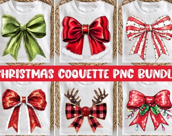 Coquette Christmas png bundle, Christmas Bow png bundle, Merry Christmas png, santa png, Coquette Bow Christmas png, Png Sublimation Designs