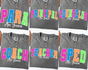 School Occupation Png Bundle, Custom Teacher Name Png, Back To School Teacher Png, Teacher Para Sped Colorful Composition Notebook Leopard