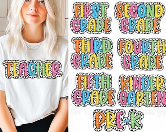 Teacher Dalmatian PNG Bundle, Back To School Png Bundle, First Grade, Kindergarten Png, Pre-k, Teacher Appreciation, Teacher Dalmatian Dots
