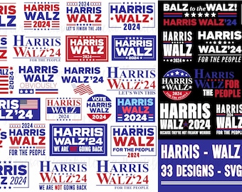 Paquete de svg PNG de Harris Walz, svg PNG de Kamala Harris Tim Walz, SVG PNG de Kamala Harris 2024, Harris para presidente 2024 Png Svg, Harris 2024 Imprimir