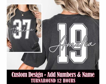 Custom Sport Jersey Number & Name SVG PNG, Personalized Football Svg Png, Custom Sport Mascot Svg, Basketball, Baseball Cheer Squad Design