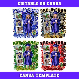 Graduation 2025 Editable Canva Template Digital Download, Pre-K Graduate 2025 Add Photo Senior Customizable Canva Template Kindergarten Grad