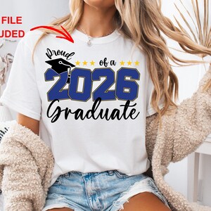 Szablon do edycji CANVA na ukończenie szkoły w 2026 r., SVG PNG na ukończenie szkoły w 2026 r., Spersonalizowane zdjęcie absolwenta w 2026 r. w formacie SVG, Dumna rodzina absolwenta w formacie SVG zdjęcie 6