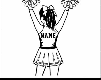 Cheerleader SVG PNG, Customizable Name Cheerleader Svg, Cheerleader Name Svg, Cheer Dance Svg, Cheerleader Shirt, Cheer Clipart, Cheer Svg