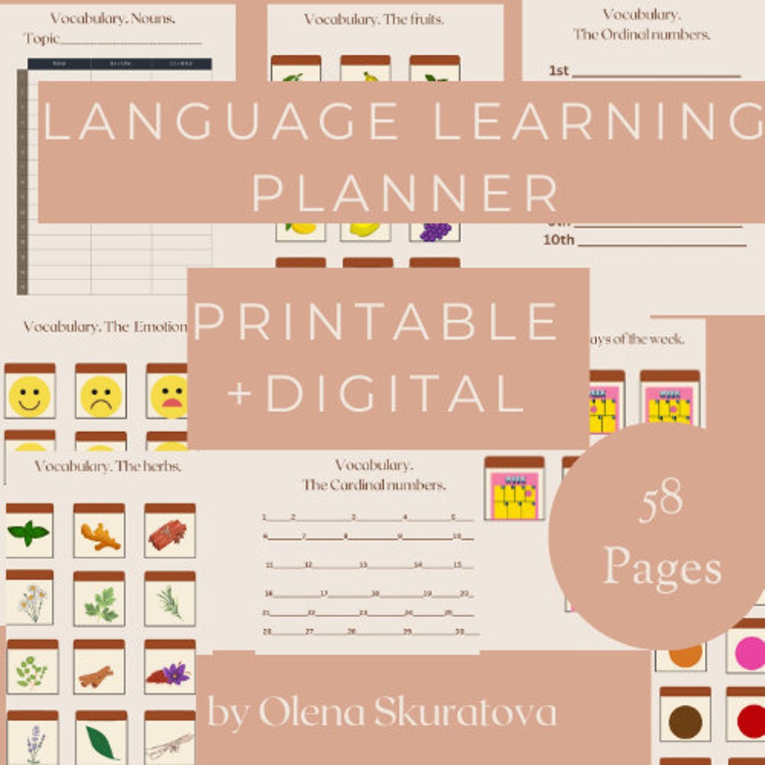 Printable Language Learning Planner, Study Notebook for Language ...