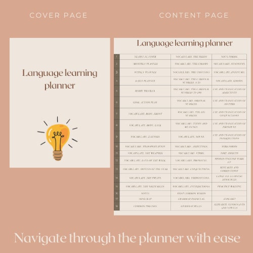 Printable Language Learning Planner, Study Notebook for Language ...