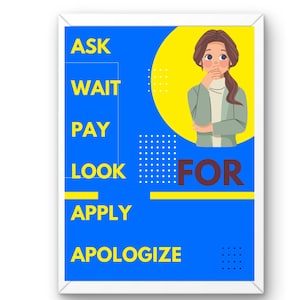 ENGLISH POSTERS SET: Verb + Preposition, Ask for, Accuse of, Explain to, Laugh at, Talk about Educational posters, Digital Download