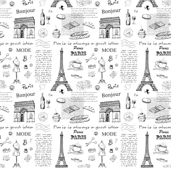 fpp Pattern prom pattern art paper restaurant Charm Paris Eiffel Tower hood pattern cushion pattern old photo camera