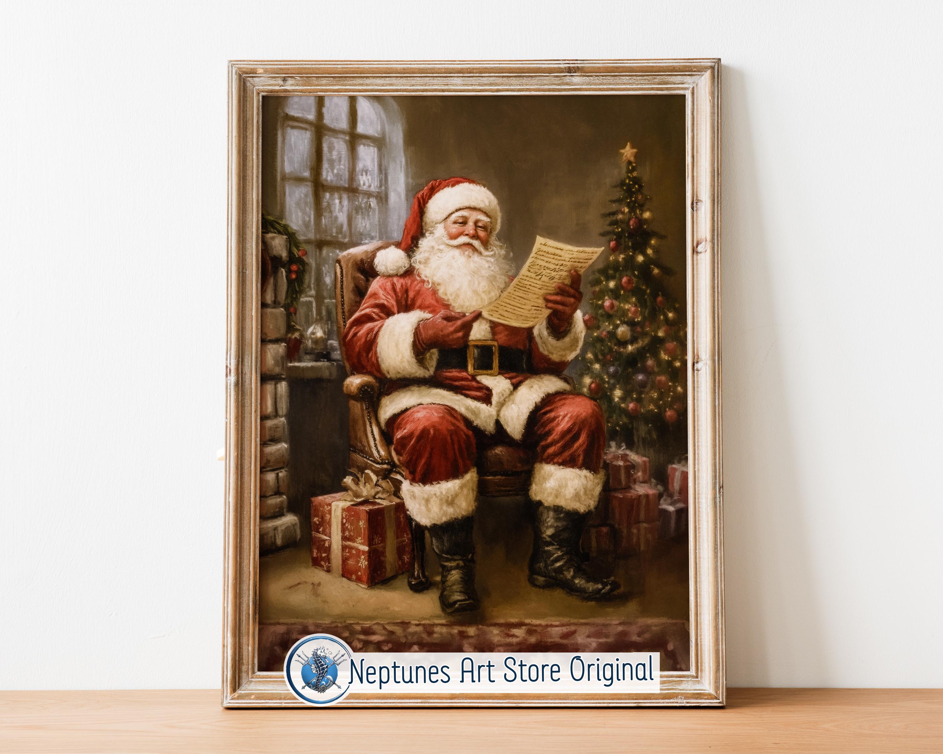 親愛なるサンタさん：ヴィンテージクリスマスの壁飾り、印刷可能な