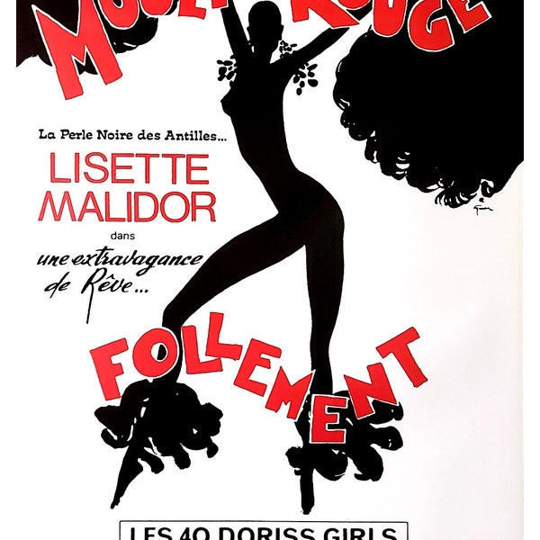 Bal du Moulin Rouge - RENÉ GRUAU, Follement, La Perle Noir Lisette Malidor