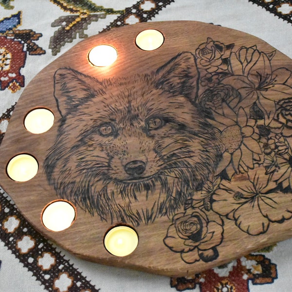 Candlestick , świecznik , handmade gift , pirografia , pyrography