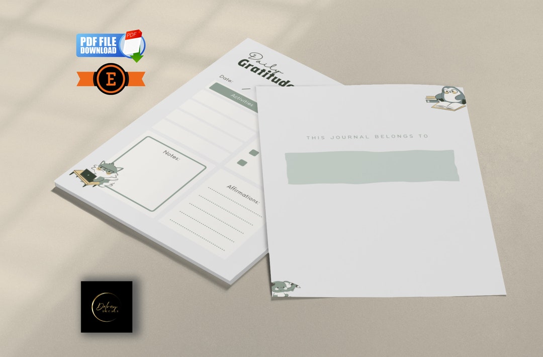 Daily Gratitude Journey - Printable PDF Digital Download Journal - 2024 ...