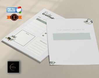 Viaje diario de gratitud - Diario de descarga digital PDF imprimible - Calendario 2024