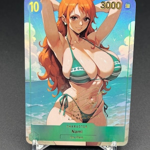 Nami ONE PIECE Custom Sexy Goddess Waifu Anime Doujin Card Bikini hot -18