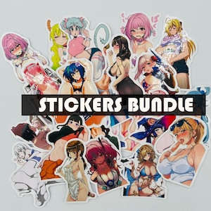 Sticker Pack - 30 Random Cute & Spicy Girl Art Waifu Stickers Pack – Sexy Anime Sticker Pack For Laptop, Journal, Water Bottle Decals