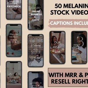 50 Melanin Stock Videos With Content, Black Girl Faceless Reels for Instagram marketing, Social media Stock Videos, IG Reels, PLR Reels