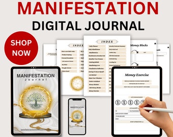 Digital Manifestation Journal Light Mode | Manifestation Journal | Law of Attraction Journal | Digital Journal | Manifestation Guide