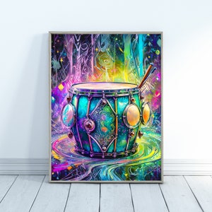 Bongo Drums, Bongos, African Drums, Percussion, Musical Instruments Artwork, Concertina, Colorful Music Notes, Music Education