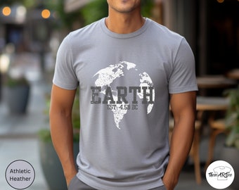 Koszulka Earth Est. 4.5B BC, Koszulka z grafiką Earth, Dzień Ziemi 22 kwietnia, Zmiany klimatyczne, Globalne ocieplenie, Nauka, Koszulka Clever Earth, Geolog