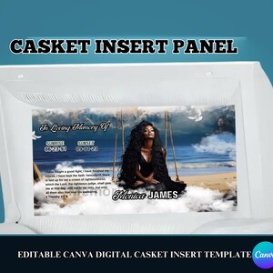 Swing Casket Panel Insert, Canva Digital File, Memorial Casket Insert, Memorial Casket Panel Template, Canva, Digital Casket Insert