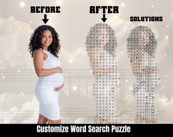 Custom Baby Shower Word Search Puzzle, Customizable Word Search, Activities for Baby Shower, Word Search Digital Download, Puzzle, Games