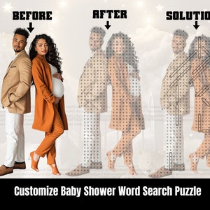 ベビーシャワーのワードサーチパズル、カスタマイズ可能なワードサーチ、ベビーシャワーのアクティビティ、ワードサーチのデジタルダウンロード、ベビーシャワーのカスタマイズ